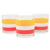 Vintage Georges Briard Yellow White Orange Cabana Rocks Glasses Front | The Hour Shop