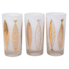 Fred Press White Cased Gold Fish Collins Glasses Pattern | The Hour Shop