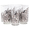 Vintage Libbey Silver Fancy Scroll Collins Glasses front | The Hour Shop