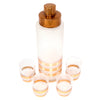 Vintage Czech Art Deco Frosted & Gold Rings Cocktail Shaker Set Top | The Hour Shop