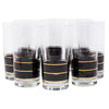 Vintage Libbey Black and Gold Band Collins Glasses Front | The Hour Shop
