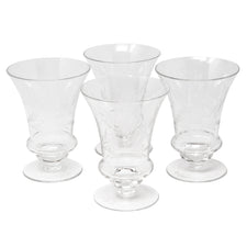 Vintage Etched Flowers Absinthe Glasses | The Hour Shop