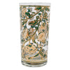 Vintage Culver Teal White & Gold Flower Collins Glasses front | The Hour Shop