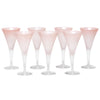 Vintage Dorothy Thorpe Pink Frosted Flared Small Wine Glasses Front View | The Hour Shop