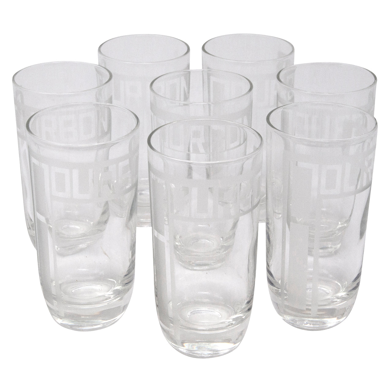 Frosted "Bourbon" Clear Collins Glasses