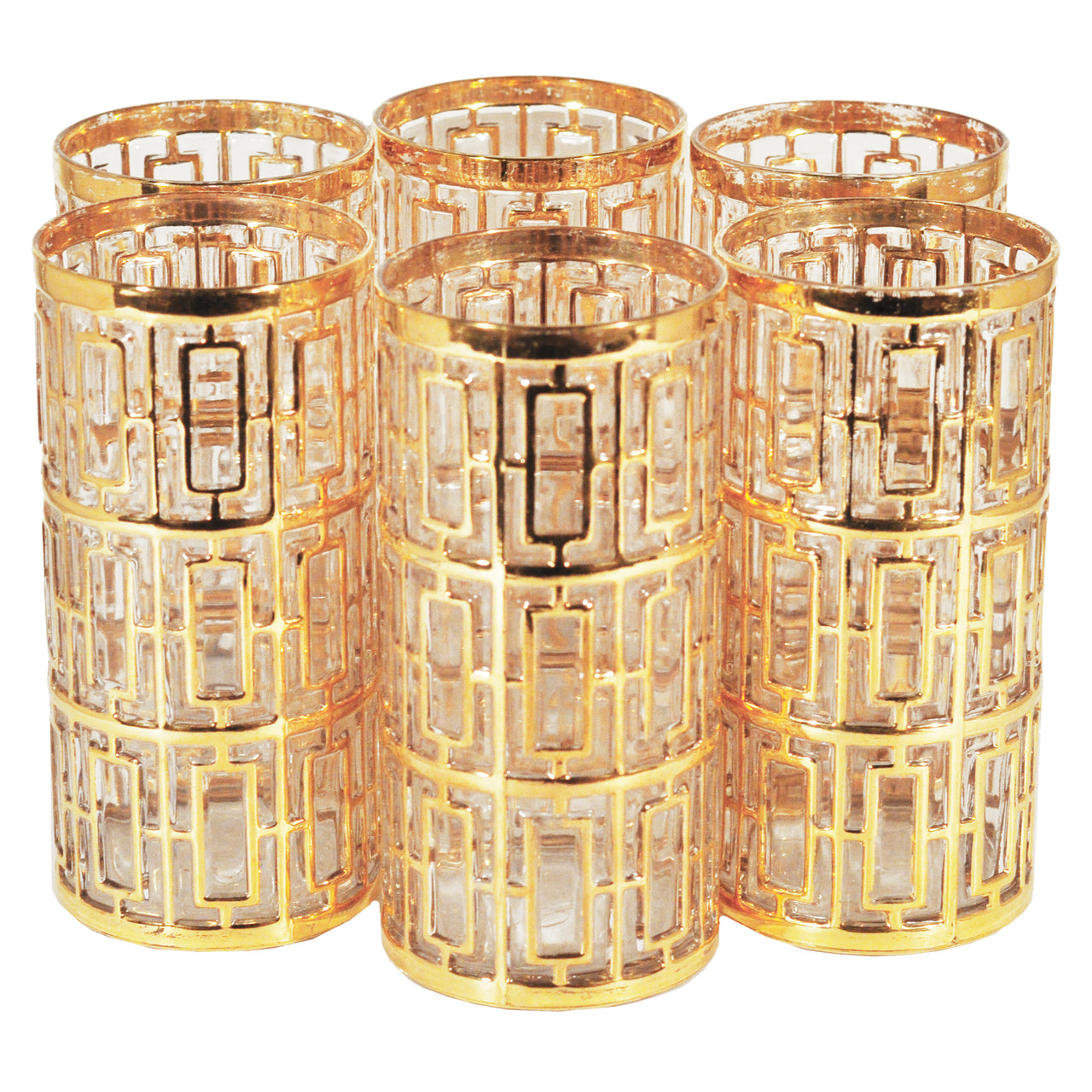 Vintage Imperial Glass Shoji Gold Collins Glasses | The Hour Shop