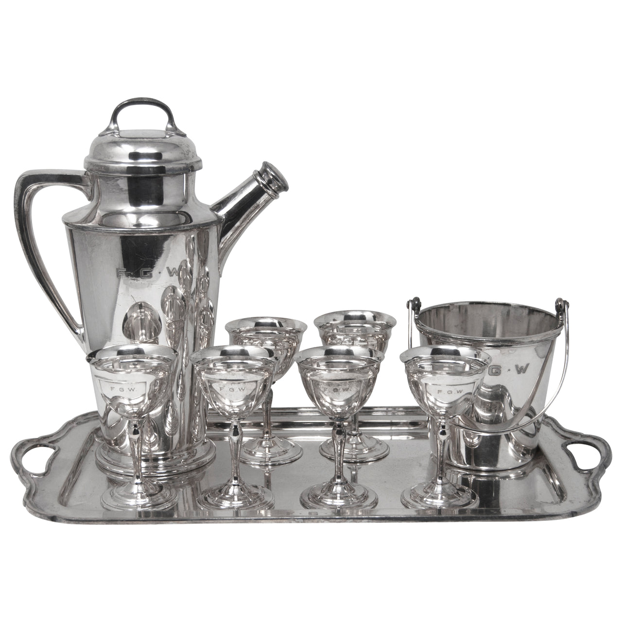 Vintage Reed & Barton Silver Plate Cocktail Shaker Set | The Hour Shop