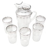 Vintage MacBeth-Evans Silver Band Frosted Cocktail Pitcher Set Top | The Hour Shop