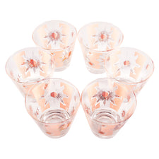 Vintage Fred Press Pink & Gold Sun Double Old Fashioned Glasses | The Hour Shop