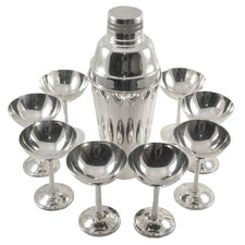 1920s Vintage Nickel Silver Cocktail Set, The Hour