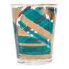 Vintage Teal & Gold Geometric Pattern Cocktail Shaker Set Glass Front | The Hour Shop