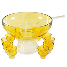 Vintage Yellow Amber Punch Bowl Set | The Hour Shop
