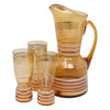 Vintage Bohemian Amber Cocktail Pitcher Set Full Pitcher View | The Hour Shop