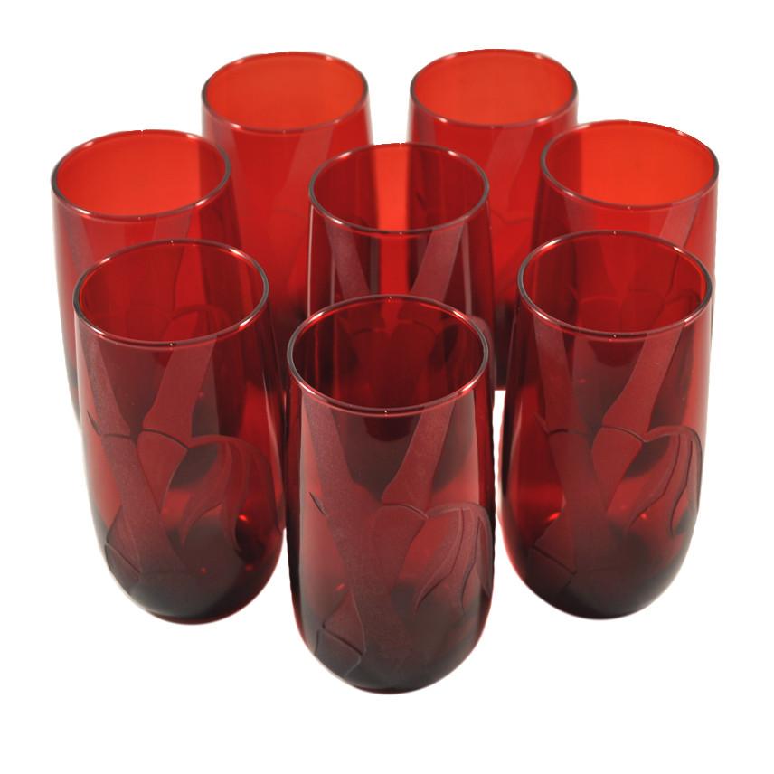 Anchor Hocking Ruby Red Bamboo Tumblers, The Hour
