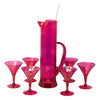 Vintage West Virginia Glass Cranberry Red Cocktail Pitcher Set | The Hour Shop