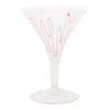 Vintage Pink Swirl Frosted Martini Cocktail Glass | The Hour Shop