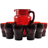 Vintage Anchor Hocking Ruby Red Pitcher Set, The Hour