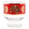 Vintage Culver Red & Gold Paisley Footed Rocks Glass | The Hour Shop