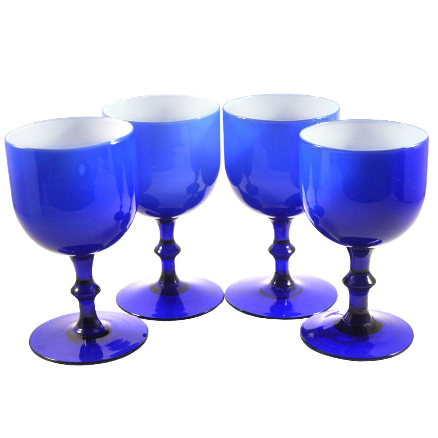 Carlo Moretti Blue Cased Wine Glasses