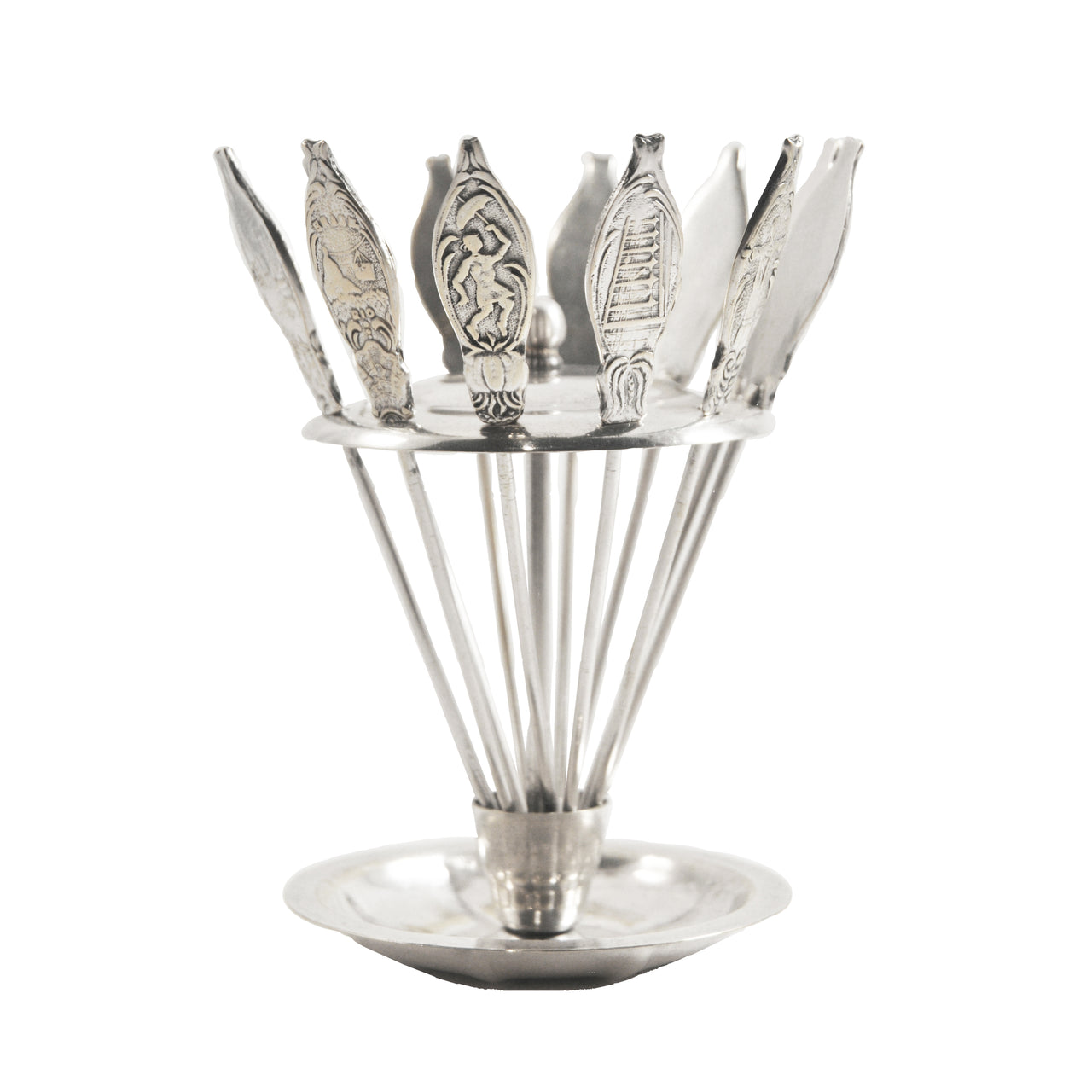 Vintage Brazilian Silver Plate Figural Cocktail Picks Stand | The Hour Shop