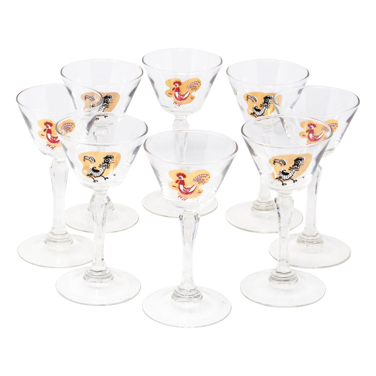 Vintage Cocktail Glasses- Set of 8