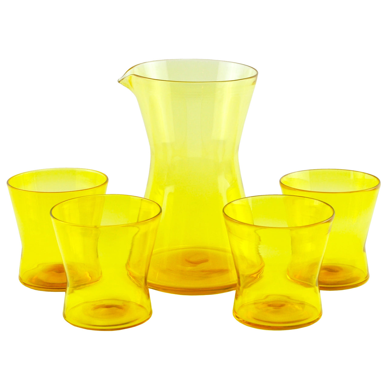 Hand-blown Yellow Cocktail Pitcher Set | The Hour Shop Barware