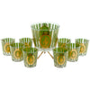 Vintage Gold & Green Ice Bucket Cocktail Set Pattern | The Hour Shop