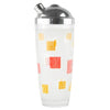 Red & Yellow Squares Glass Cocktail Shaker