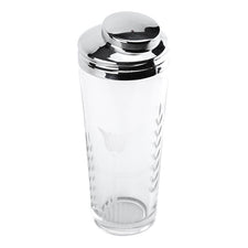 Frosted Tulip Cut Glass Cocktail Shaker
