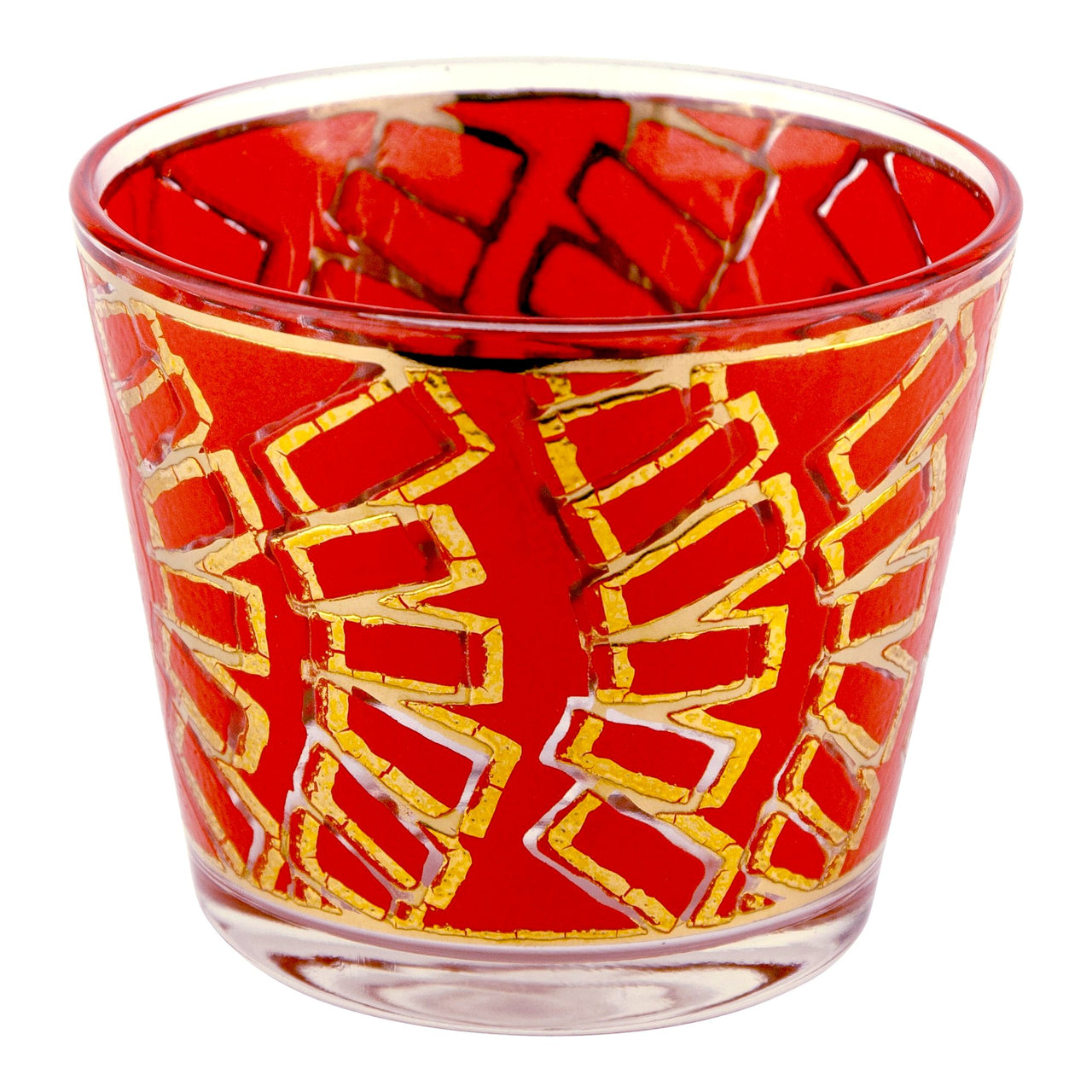 Mod Graphic Red & Gold Ice Bucket | The Hour Vintage Barware