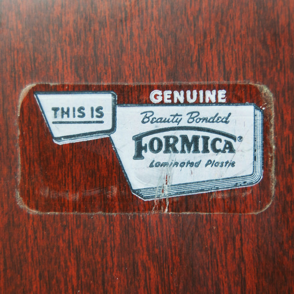Formica Label Vintage Brown Formica Round Tray | The Hour Shop