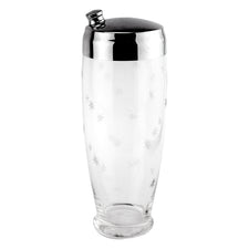 Cut Starburst Footed Glass Cocktail Shaker