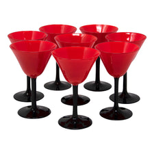 Vintage Red Cup Black Stem Cocktail Glasses | The Hour Shop