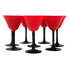 Vintage Red Cup Black Stem Cocktail Glasses Front | The Hour Shop