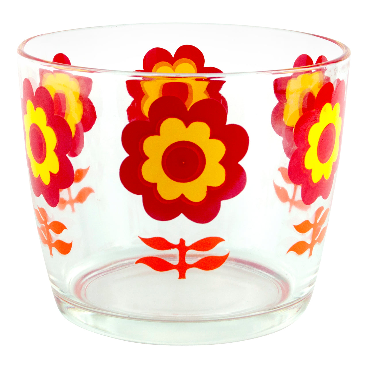 Vintage Red & Yellow Mod Flower Glass Ice Bucket | The Hour 