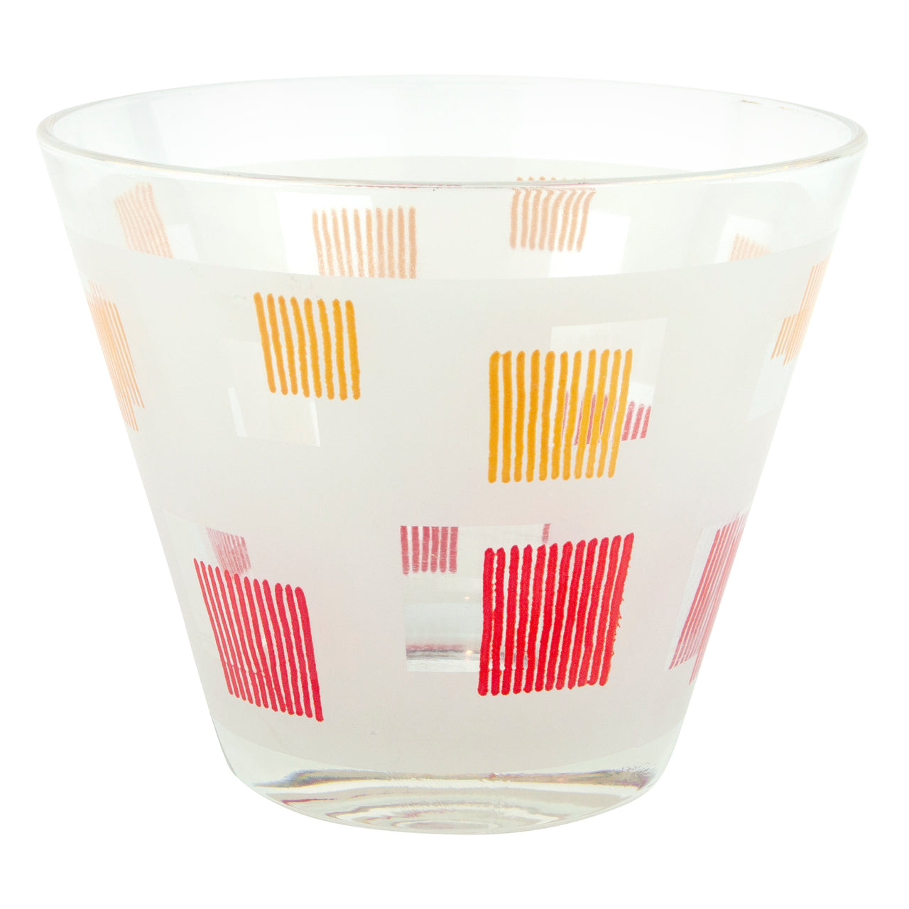 Red Yellow Squares Vintage Glass Ice Bucket | The Hour Barware