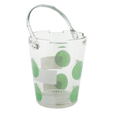 Green Dot Vintage Art Deco Glass Ice Bucket | The Hour Barware