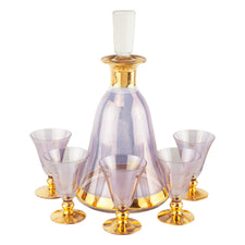 Vintage French Gold and Purple Decanter Set | The Hour Shop Barware
