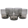 Vintage Stackable Smoke Glass Small Tumblers Front | The Hour Shop