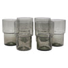 Vintage Stackable Smoke Glass Tumblers Front | The Hour Shop