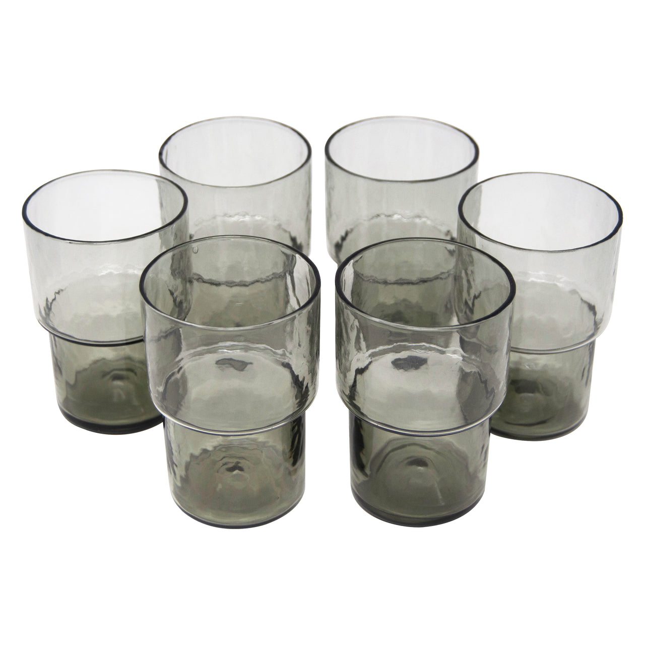 Vintage Stackable Smoke Glass Tumblers | The Hour Shop
