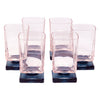 Pink & Blue Square Footed Cocktail Glasses