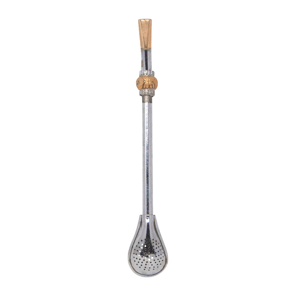Vintage Gold & Silver Tone Strainer Sipper Spoon | The Hour Shop