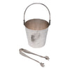 Vintage T & T Hammered Silver Plate Ice Bucket & Tongs Top View | The Hour Shop