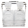 Vintage Silver Plate Tantalus Ribbed Decanters Set Top View | The Hour Shop