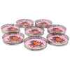 Vintage Pink Roses Silver Plate Rim Coasters Side View | The Hour