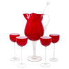 Carlo Moretti Red Cased Glass Cocktail Pitcher Set