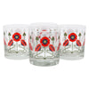 The Modern Home Bar Red Poppy Rocks Glasses Front | The Hour Shop