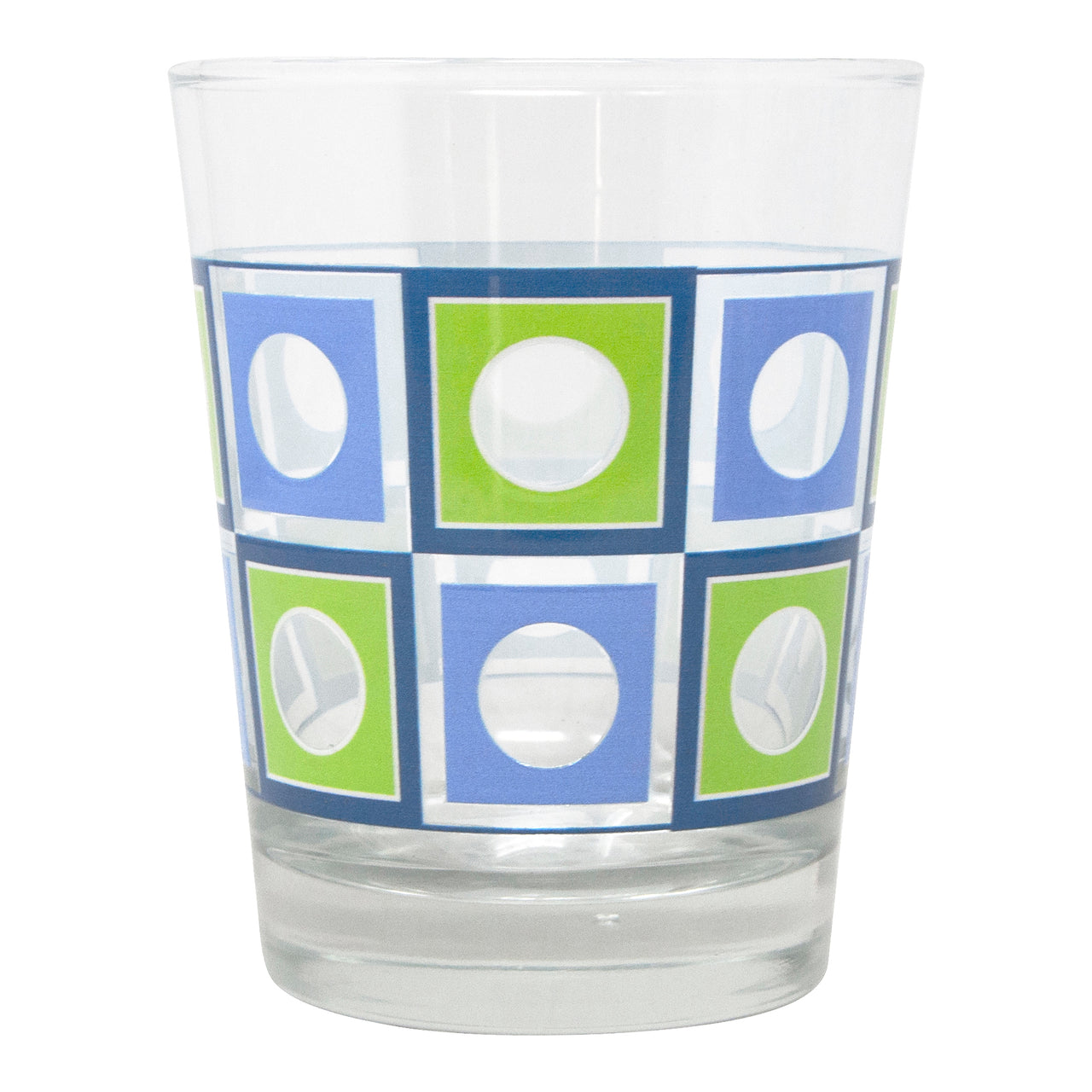 The Modern Home Bar Blue and Green Square Peg Old Fashioned Glass |The Hour Shop