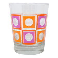 The Modern Home Bar Orange and Pink Square Peg Old Fashioned Glass | The Hour Shop